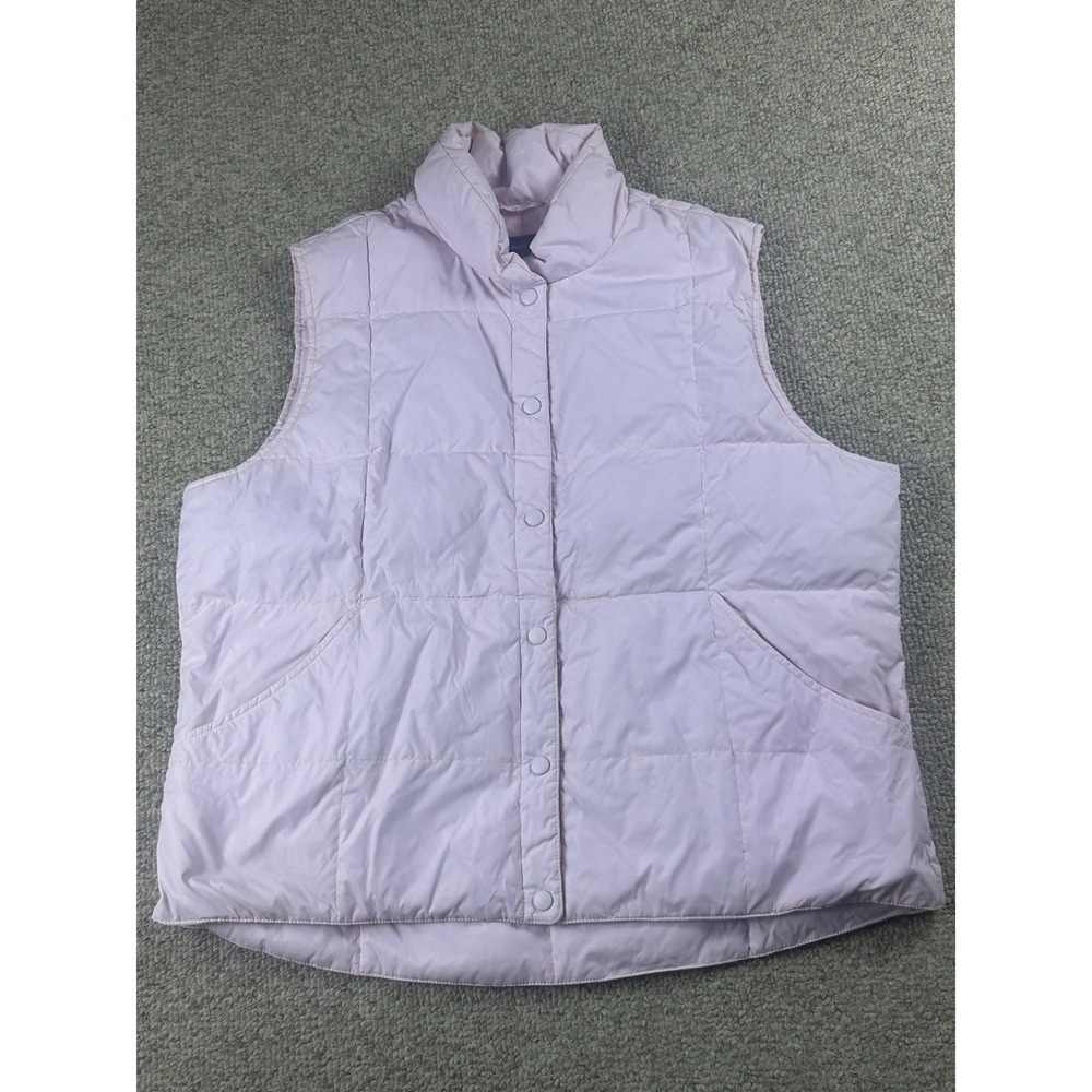 Lands' End Goose Down Puffer Vest Women's Size XL 18-20 Pink Y2K Comfort